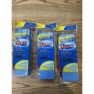 3x Quickie Clean Squeeze Sponge Mop Refill Type S (0442) Blue Fits Mop 045